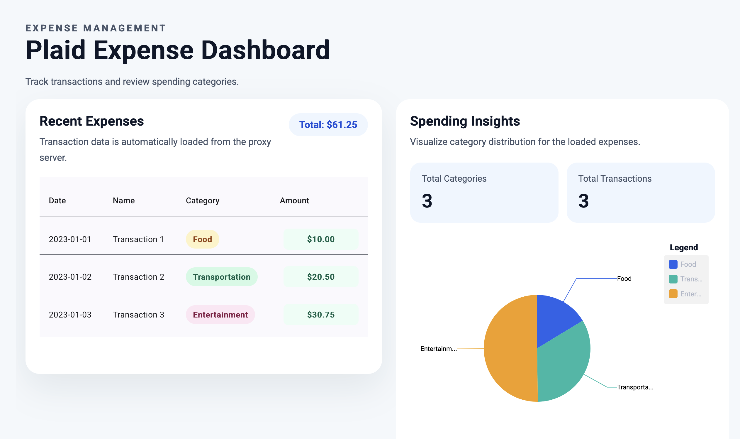 Expense Management Interface
